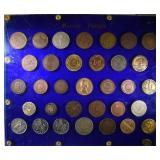 43 MASONIC PENNIES IN CAPITOL PLASTIC HOLDER