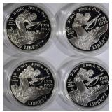 4 1993-W WWII PROOF SILVER DOLLARS