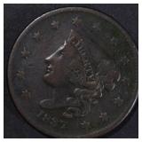 1837 LARGE CENT XF