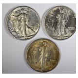 3-1944-S CH BU WALKING LIBERTY HALVES, BETTER DATE