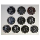 10-PROOF 1960 FRANKLIN HALF DOLLARS 10-PROOF 1960 FRANKLIN HALF DOLLARS