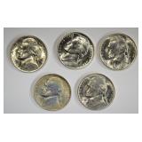 5-BU 1944-P SILVER JEFFERSON NICKELS 5-BU 1944-P SILVER JEFFERSON NICKELS