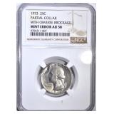 1973 WASHINGTON QUARTER MINT ERROR, NGC AU-58 1973 WASHINGTON QUARTER MINT ERROR, NGC AU-58