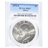 1972-S SILVER EISENHOWER DOLLAR PCGS MS-67 1972-S SILVER EISENHOWER DOLLAR PCGS MS-67