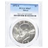 1972-S SILVER EISENHOWER DOLLAR PCGS MS-67