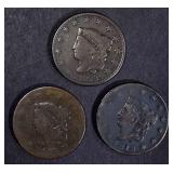 1817, 18, 28 LARGE CENTS VG-FINE 1817, 18, 28 LARGE CENTS VG-FINE