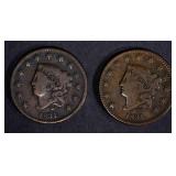 2-1831 LARGE CENTS: 1-FINE & 1-VF/light scratches 2-1831 LARGE CENTS: 1-FINE & 1-VF/light scratches