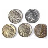5-CH BU BUFFALO NICKELS: 1-1935, 36, 36-S & 2-37-D 5-CH BU BUFFALO NICKELS: 1-1935, 36, 36-S & 2-37-D