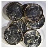 6-GEM BU 1942-S JEFFERSON SILVER NICKELS 6-GEM BU 1942-S JEFFERSON SILVER NICKELS