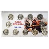 GEM BU JEFFERSON WAR NICKEL 11-COIN SET GEM BU JEFFERSON WAR NICKEL 11-COIN SET