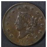 1831 LARGE CENT VF/XF