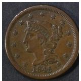 1845 LARGE CENT XF