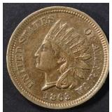 1863 INDIAN CENT AU/BU