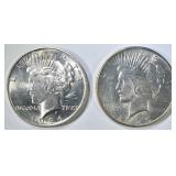 1924 & 1925 PEACE DOLLARS BU