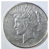 1927 PEACE DOLLAR AU CLEANED