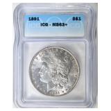 1891 MORGAN DOLLAR ICG MS 63+ 1891 MORGAN DOLLAR ICG MS 63+