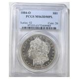 1884-O MORGAN DOLLAR PCGS MS-63 DMPL 1884-O MORGAN DOLLAR PCGS MS-63 DMPL