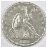 1861-S SEATED LIBERTY HALF DOLLAR AU 1861-S SEATED LIBERTY HALF DOLLAR AU