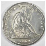 1862-S SEATED LIBERTY HALF DOLLAR CH AU