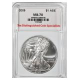 2009 AMERICAN SILVER EAGLE, TDCS PERFECT GEM BU 2009 AMERICAN SILVER EAGLE, TDCS PERFECT GEM BU