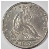 1855-O SEATED LIBERTY HALF DOLLAR CH BU 1855-O SEATED LIBERTY HALF DOLLAR CH BU