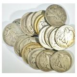 20- CIRC 90% SILVER WALKING LIBERTY HALVES 20- CIRC 90% SILVER WALKING LIBERTY HALVES