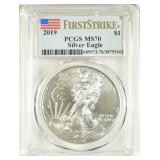 2019 AMERICAN SILVER EAGLE FS PCGS MS 70