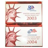 2003,04 UNITED STATES SILVER PROOF SETS OGP