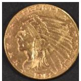 1914-D GOLD $2.5 INDIAN CH BU