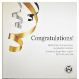 2022-W AMERICAN SILVER EAGLE CONGRATS SET OGP 2022-W AMERICAN SILVER EAGLE CONGRATS SET OGP