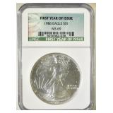 1986 ASE FIRST YEAR OF ISSUE NGC MS 69 1986 ASE FIRST YEAR OF ISSUE NGC MS 69