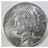 1924-S PEACE DOLLAR AU/BU 1924-S PEACE DOLLAR AU/BU