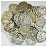 50-CIRC MIXED DATE MERCURY DIMES 50-CIRC MIXED DATE MERCURY DIMES