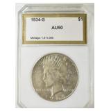 1934 S PEACE DOLLAR  PCI AU