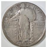 1927-S STANDING LIBERTY QUARTER VG