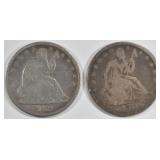 1872,73 STEATED LIBERTY HALF DOLLARS GOOD