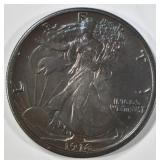 1916-S WALKING LIBERTY HALF DOLLAR AU/BU COLOR