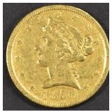 1850 GOLD $5 LIBERTY AU 1850 GOLD $5 LIBERTY AU