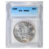 1899 MORGAN DOLLAR ICG MS-63 1899 MORGAN DOLLAR ICG MS-63
