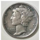 1921 MERCURY DIME XF