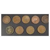 (9) 1865 INDIAN HEAD CENTS CIR (9) 1865 INDIAN HEAD CENTS CIR