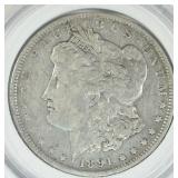 1891-O MORGAN DOLLAR VF