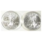 (2) 2016 AMERICAN SILVER EAGLES BU (2) 2016 AMERICAN SILVER EAGLES BU