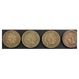 1859, 61, 62, 63 CN INDIAN CENTS CIRC 1859, 61, 62, 63 CN INDIAN CENTS CIRC