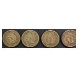 1859, 61, 62, 63 CN INDIAN CENTS CIRC