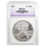 2009 AMERICAN SILVER EAGLE, APCG PERFECT GEM BU 2009 AMERICAN SILVER EAGLE, APCG PERFECT GEM BU