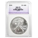 2009 AMERICAN SILVER EAGLE, APCG PERFECT GEM BU