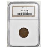 1916-S LINCOLN CENT NGC AU-58 BN 1916-S LINCOLN CENT NGC AU-58 BN