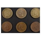 (6) INDIAN CENTS (6) INDIAN CENTS