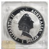 1992  1 OZ SILVER AUSTRALIA KOOKABURRAS